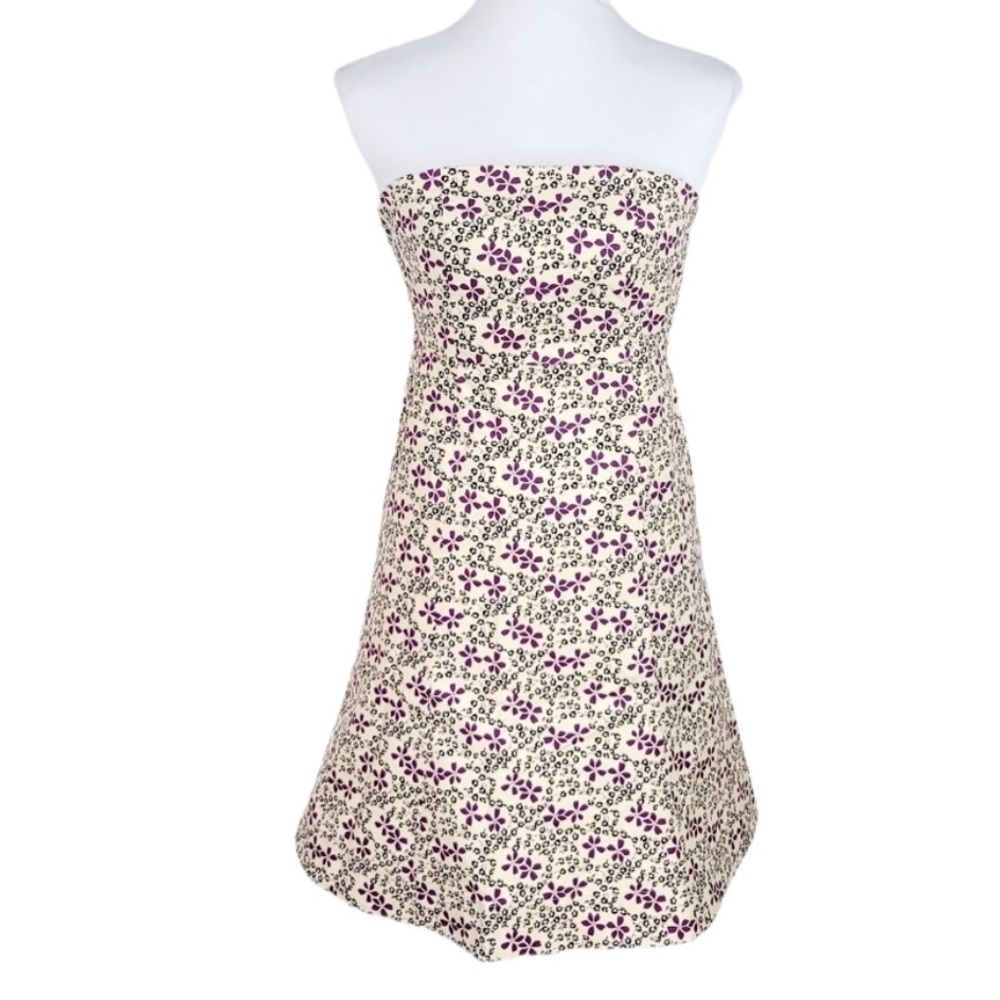 GAP Stretch Strapless Floral Fit & Flare Dress Y2K Women’s Size 2